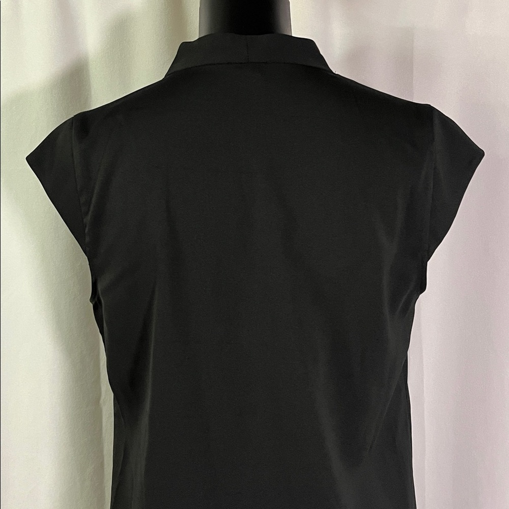 Ann Taylor Factory Black Split V-Neck Cap Sleeve Shift Dress - Picture 10 of 16